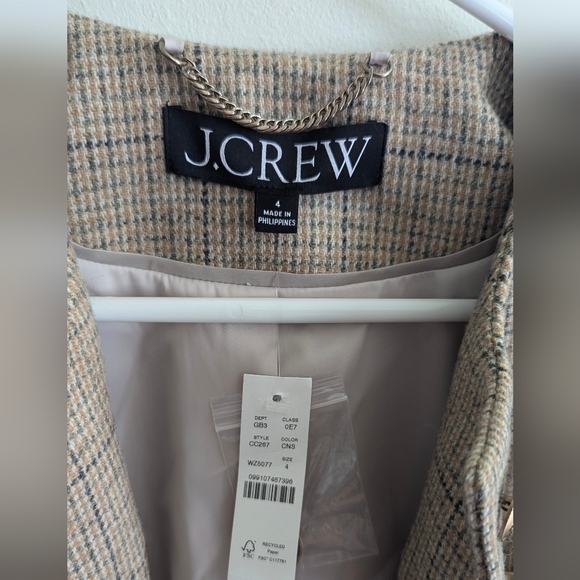J. Crew Isabelle Lady Jacket Wool Tweed Plaid Women's 4 - Picture 4 of 5